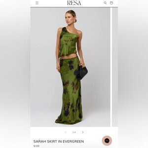 RESA Evergreen Floral Maxi Skirt and Matching Top